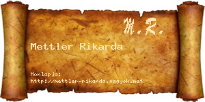 Mettler Rikarda névjegykártya